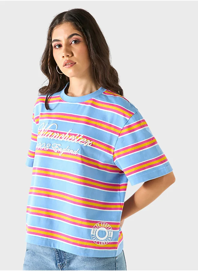 لي كوبر Striped Crew Neck T-Shirt