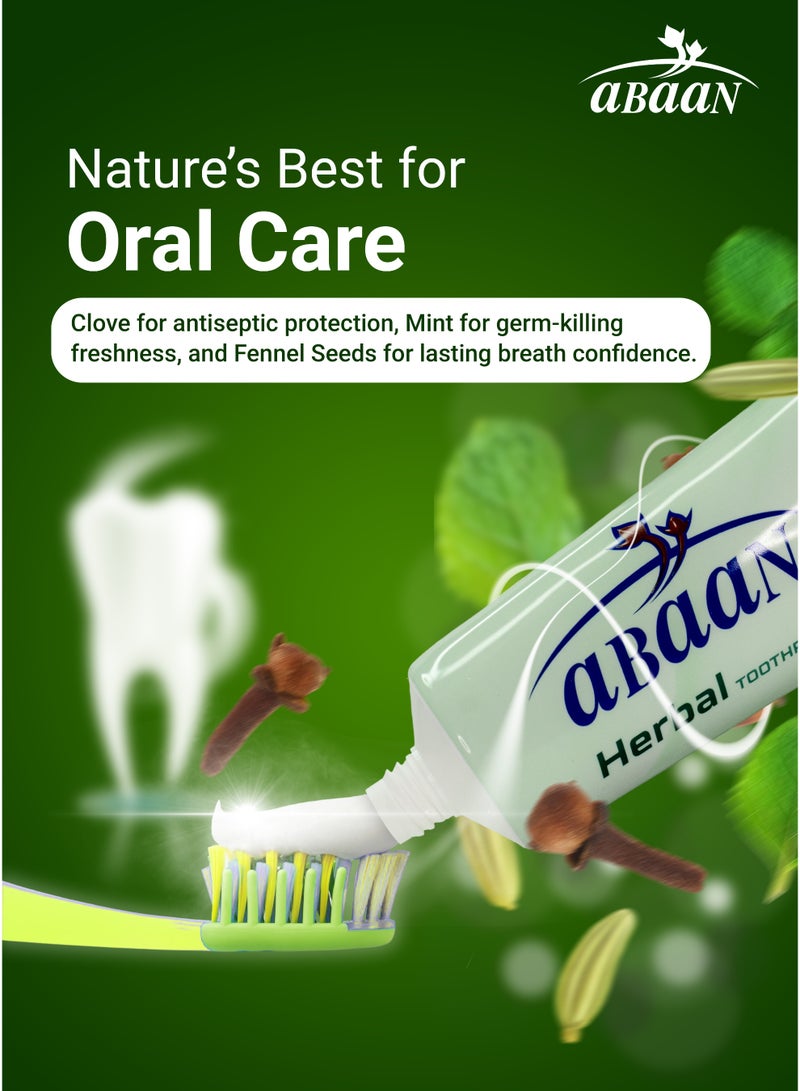 ABAAN Herbal 175g Toothpaste with Maximum Cavity Protection, Strengthens Tooth, Freshens Breath, Oral Care, 1 Concord Toothbrush is Free - Image 5