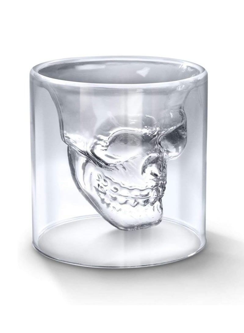 Double Layer Glass Cup, Cool Drinking Glassware Cup, Personalized Crystal Drinking Cup for Home Party, Creative Transparent Water Cup as Gift Decor  - Image 1