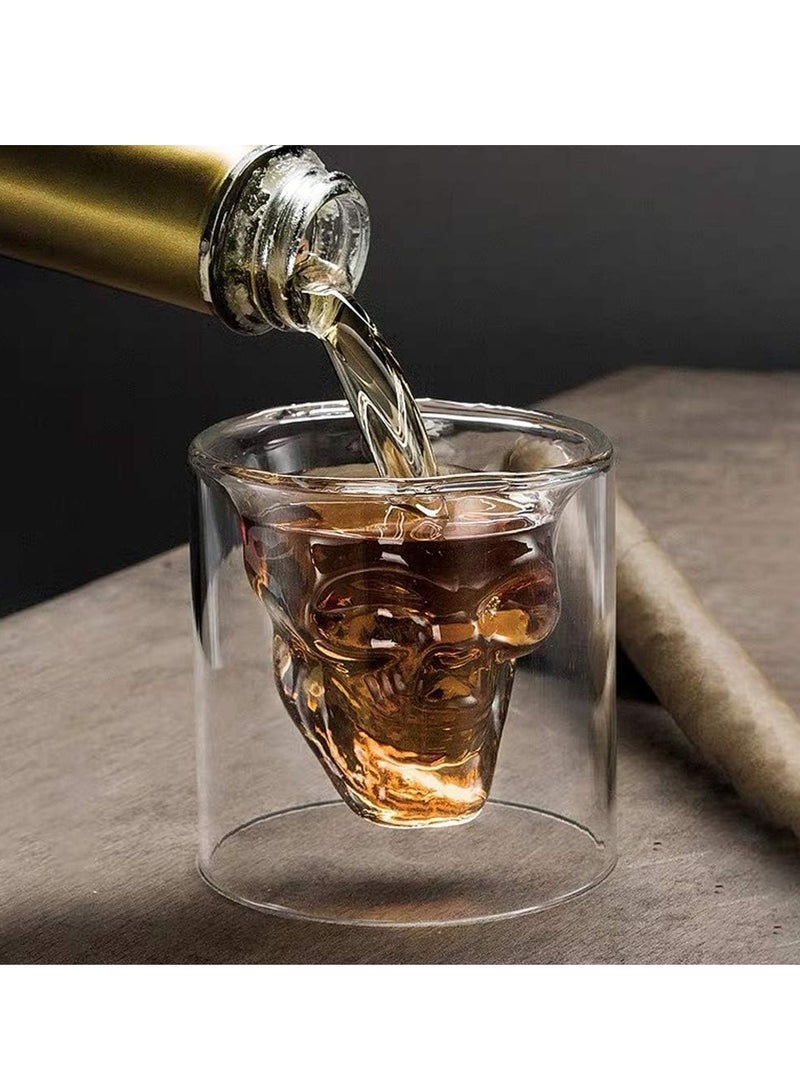 Double Layer Glass Cup, Cool Drinking Glassware Cup, Personalized Crystal Drinking Cup for Home Party, Creative Transparent Water Cup as Gift Decor  - Image 4
