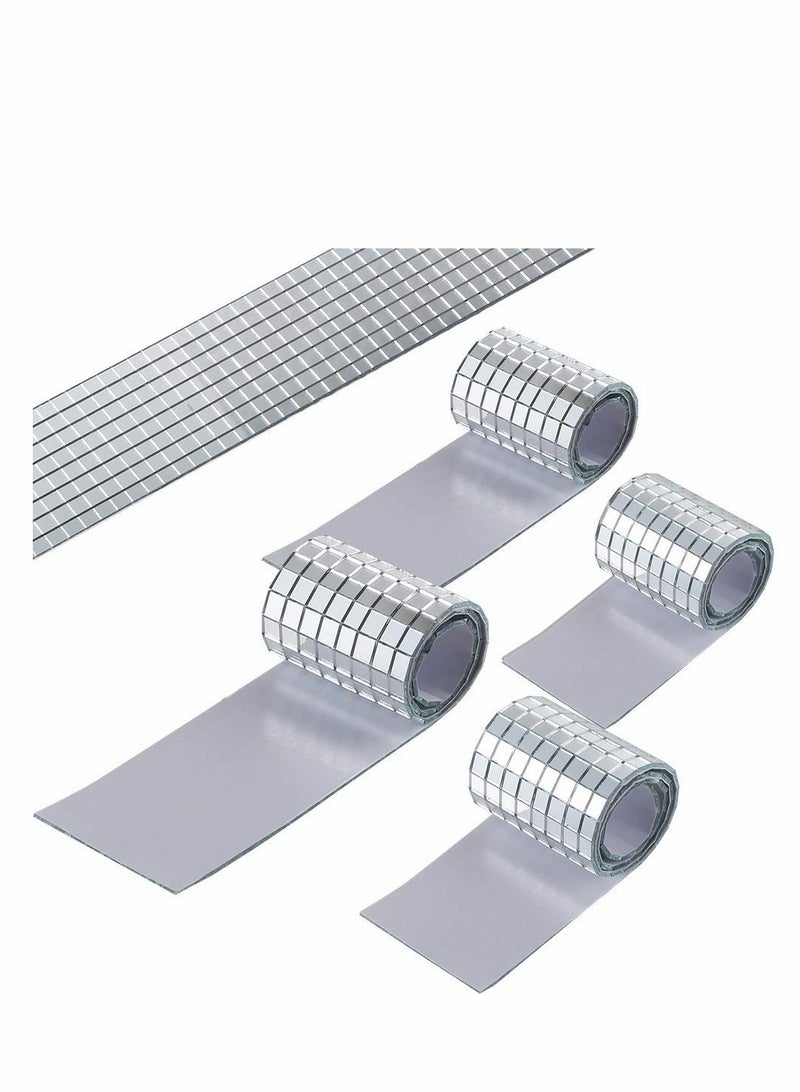 Barakah 1464 Pieces Self Adhesive Mini Square Glass, Decorative Craft DIY Accessory Mirrors Mosaic Tiles Silver - Image 1