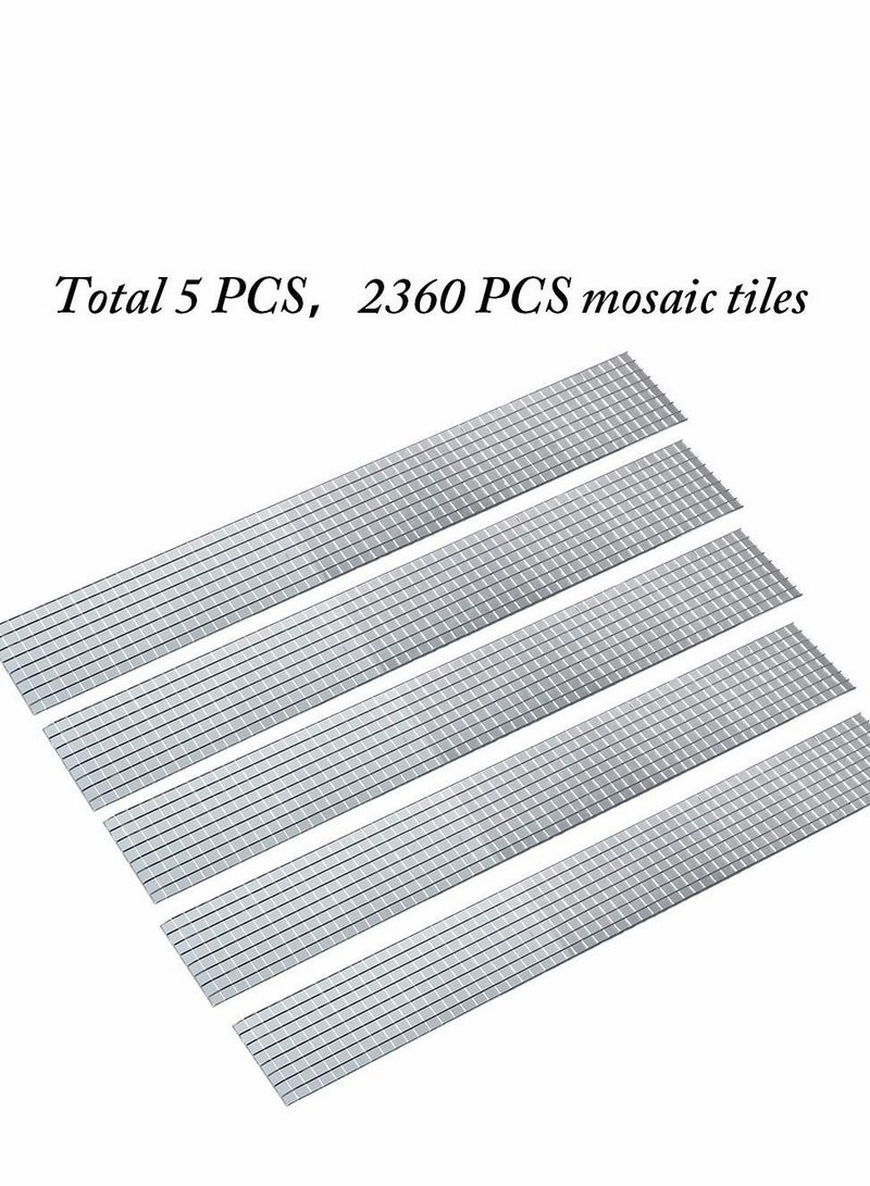 Barakah 1464 Pieces Self Adhesive Mini Square Glass, Decorative Craft DIY Accessory Mirrors Mosaic Tiles Silver - Image 3