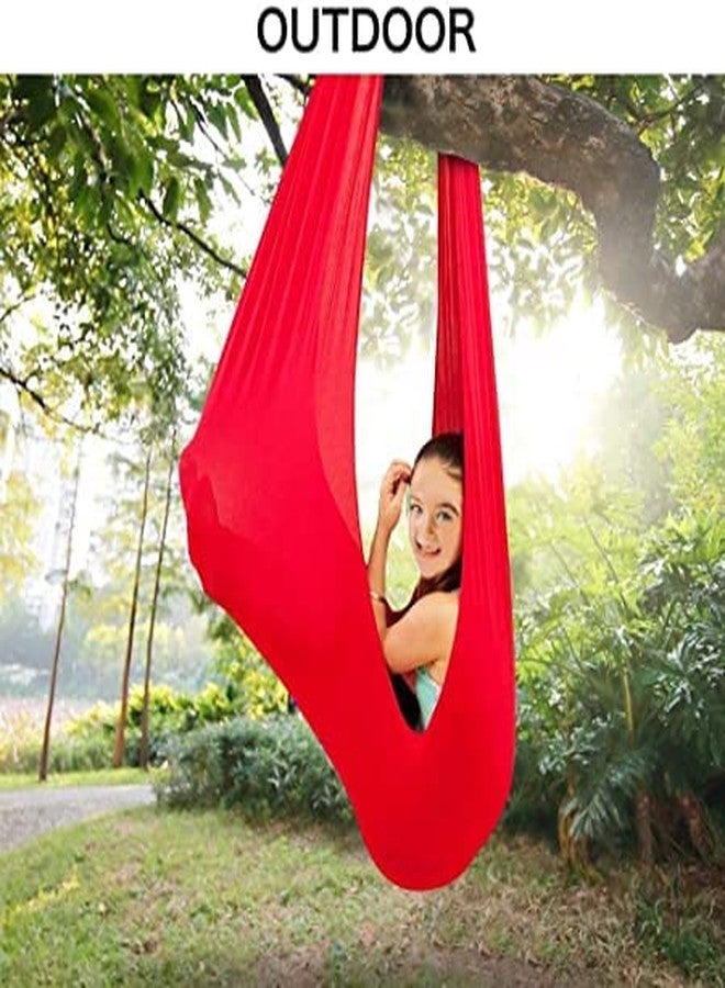 The Yogis Indoor Therapy Swing for Kids Child and Teens More Special Needs, Cuddle Hammock Ideal for Autism, ADHD, Aspergers and Sensory Integration Snuggle Swing Hammocks RED - Image 3