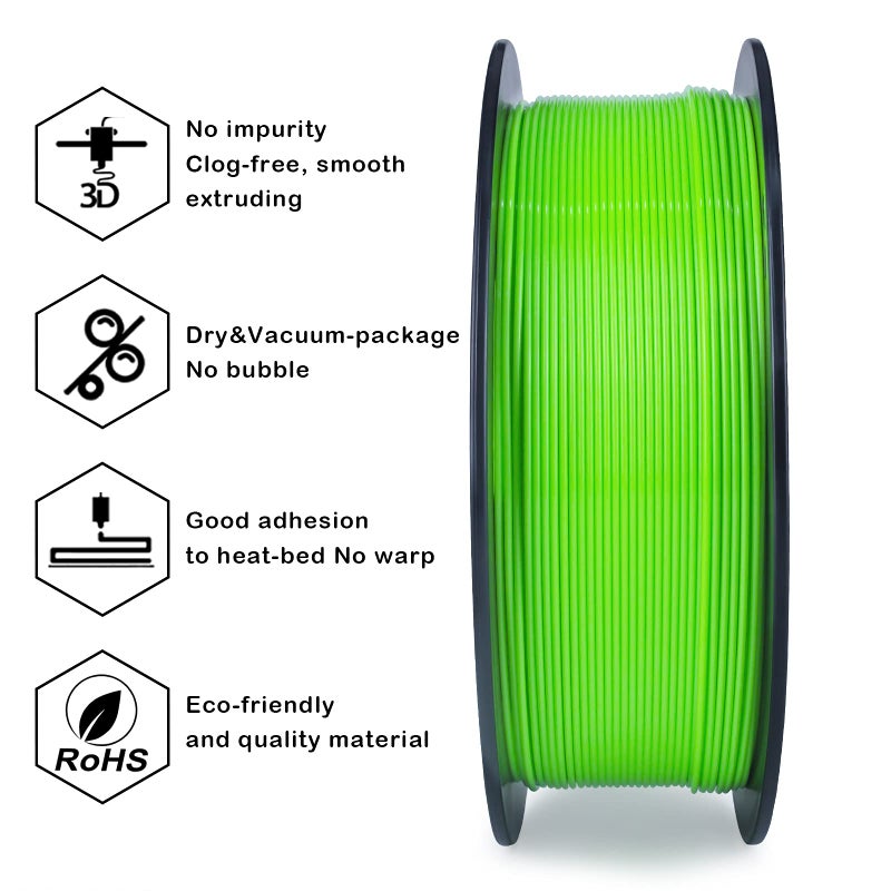 ZIRO Fluorescence PLA Filament 1.75mm, Luminous ONLY by UV Light, Glow Effect 3D Printer Filament PLA,1KG Spool, Dimensional Accuracy +/- 0.03mm, fit Most FDM 3D Printers, Fluo Green - Image 5