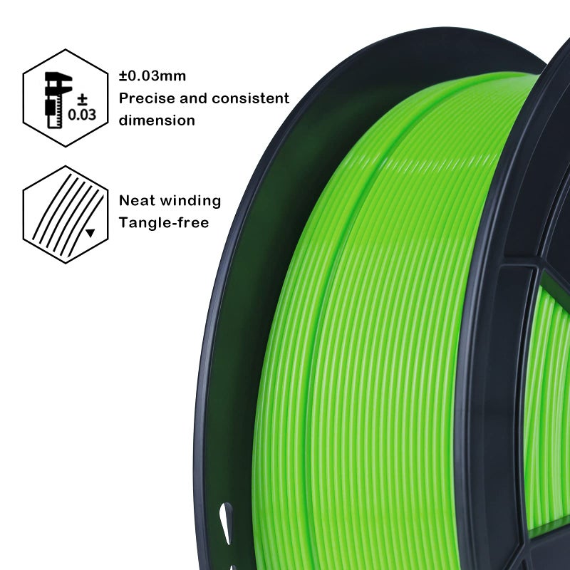 ZIRO Fluorescence PLA Filament 1.75mm, Luminous ONLY by UV Light, Glow Effect 3D Printer Filament PLA,1KG Spool, Dimensional Accuracy +/- 0.03mm, fit Most FDM 3D Printers, Fluo Green - Image 4