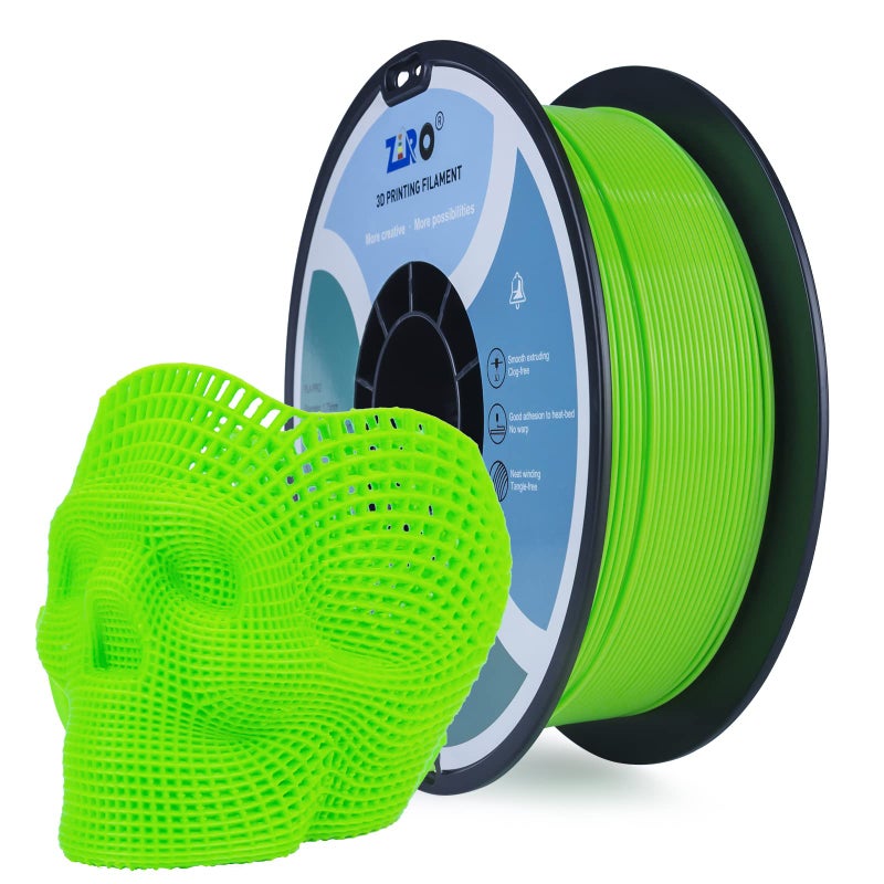 ZIRO Fluorescence PLA Filament 1.75mm, Luminous ONLY by UV Light, Glow Effect 3D Printer Filament PLA,1KG Spool, Dimensional Accuracy +/- 0.03mm, fit Most FDM 3D Printers, Fluo Green - Image 1