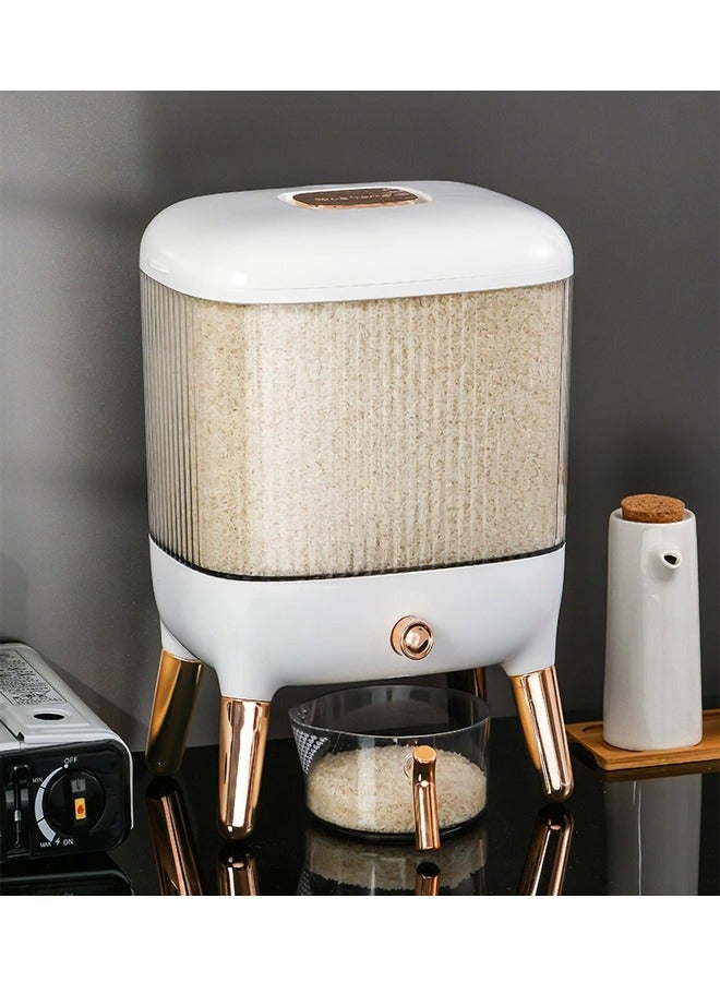 ATM 10KG Fashion Press Rice Storage Bucket with Wooden Legs - Image 2
