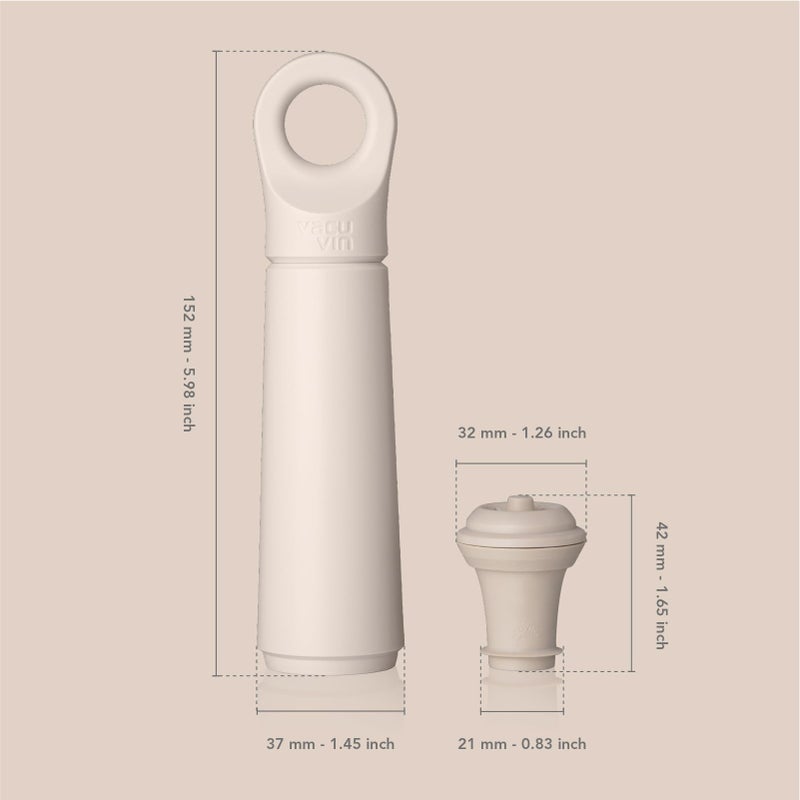 Vacu Vin Wine Saver Loop â€“ Made in the Netherlands â€“ Premium Vacuum Pump with Stopper â€“ Airtight Seal Preserves Opened Wine Bottles up to 10 Days â€“ Elegant & Durable â€“ Sand - Image 3