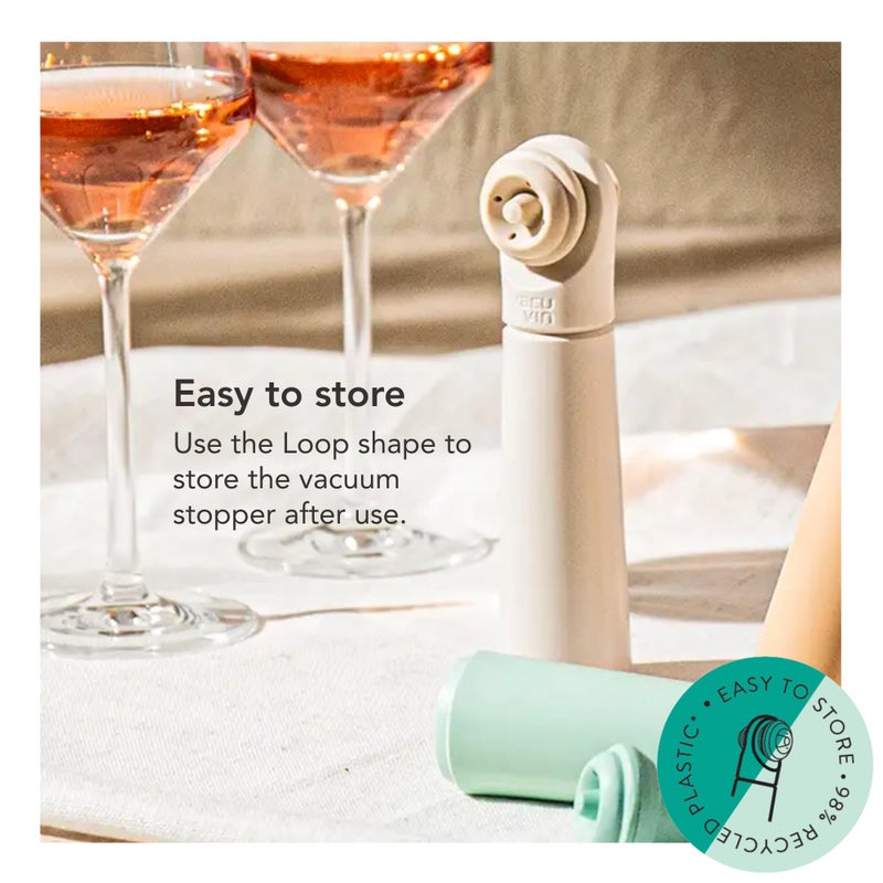 Vacu Vin Wine Saver Loop â€“ Made in the Netherlands â€“ Premium Vacuum Pump with Stopper â€“ Airtight Seal Preserves Opened Wine Bottles up to 10 Days â€“ Elegant & Durable â€“ Sand - Image 5