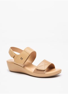 Le Confort Women Textured Slip-On Sandals with Hook and Loop Closure  - Image 1