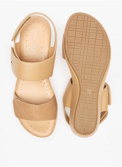 Le Confort Women Textured Slip-On Sandals with Hook and Loop Closure  - Image 4