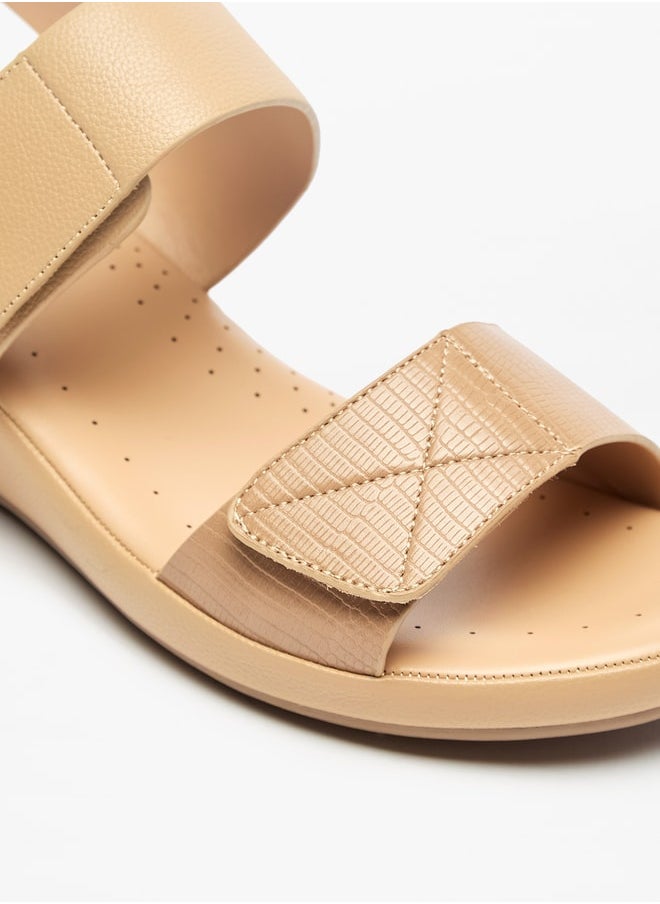 Le Confort - Women Textured Slip-On Sandals with Hook and Loop Closure - Image 1