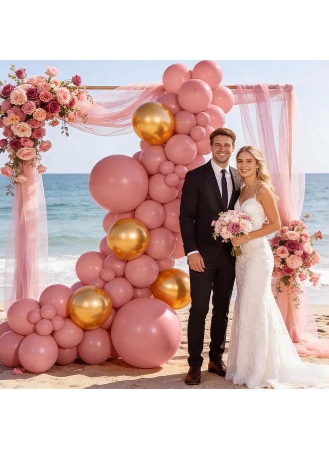 KUULBELA 110Pcs Dusty pink Balloons for Weddings Birthdays Party Decorations - Image 4