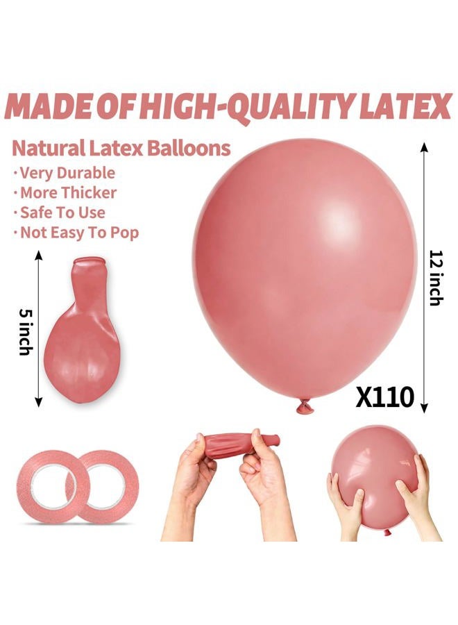 KUULBELA 110Pcs Dusty pink Balloons for Weddings Birthdays Party Decorations - Image 3