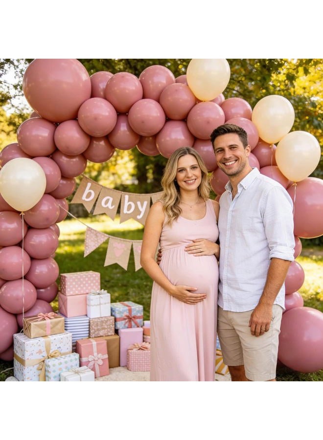 KUULBELA 110Pcs Dusty pink Balloons for Weddings Birthdays Party Decorations - Image 5