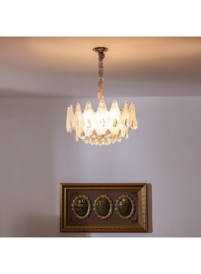 DANUBE HOME Danube Home Babylonia Crystal Chandelier For Living Room| 22-Lights Indoor Lighting Fixture With E14 Socket|Metal Frame With Clear Finish|Hanging Lights|Ceiling Lights| L80xW80xH45cm (1 Year Warranty)  - Image 4