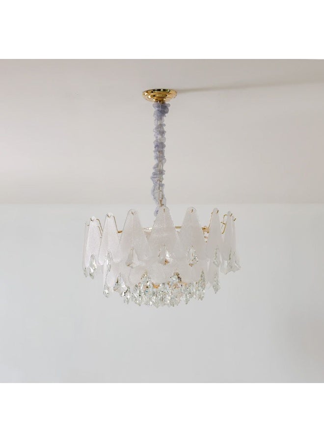DANUBE HOME Danube Home Babylonia Crystal Chandelier For Living Room| 22-Lights Indoor Lighting Fixture With E14 Socket|Metal Frame With Clear Finish|Hanging Lights|Ceiling Lights| L80xW80xH45cm (1 Year Warranty)  - Image 1