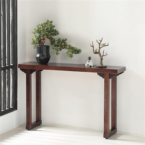 Runam Woods طاولة كونسول من الخشب الصلب من Runam Woods لغرفة النوم، مدخل المنزل وغرفة المعيشة. طاولة كونسول على الطراز العصري للقرن الأوسط. طاولة ديكور لمدخل المنزل. (80 x 30 x 80 سم) - Image 1