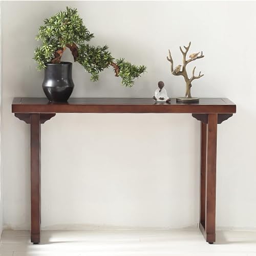 Runam Woods طاولة كونسول من الخشب الصلب من Runam Woods لغرفة النوم، مدخل المنزل وغرفة المعيشة. طاولة كونسول على الطراز العصري للقرن الأوسط. طاولة ديكور لمدخل المنزل. (80 x 30 x 80 سم) - Image 4