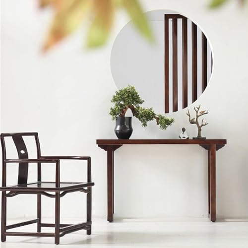 Runam Woods طاولة كونسول من الخشب الصلب من Runam Woods لغرفة النوم، مدخل المنزل وغرفة المعيشة. طاولة كونسول على الطراز العصري للقرن الأوسط. طاولة ديكور لمدخل المنزل. (80 x 30 x 80 سم) - Image 2