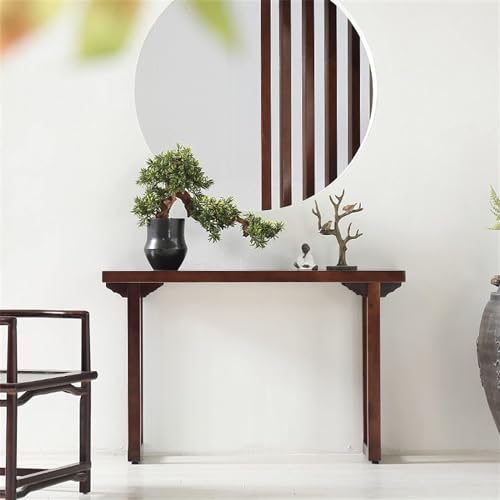 Runam Woods طاولة كونسول من الخشب الصلب من Runam Woods لغرفة النوم، مدخل المنزل وغرفة المعيشة. طاولة كونسول على الطراز العصري للقرن الأوسط. طاولة ديكور لمدخل المنزل. (80 x 30 x 80 سم) - Image 5