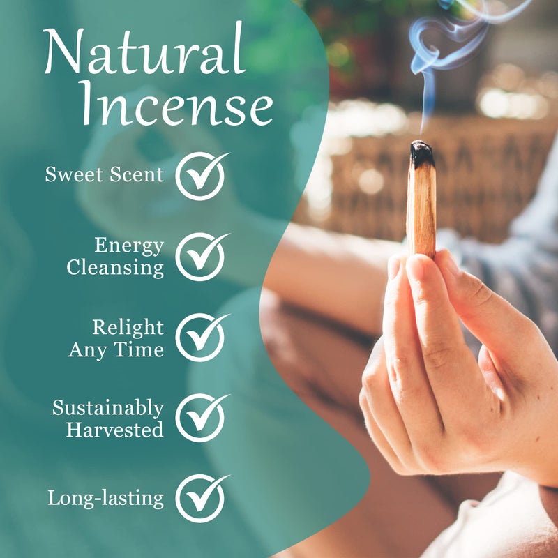 Alternative Imagination Palo Santo Sticks - Incense Sticks for Spiritual Cleansing, Stress Relief, Meditation Accessories, Home Fragrance - Sustainably Wild Harvested - Pack of 6 - Alternative Imagination - Image 4