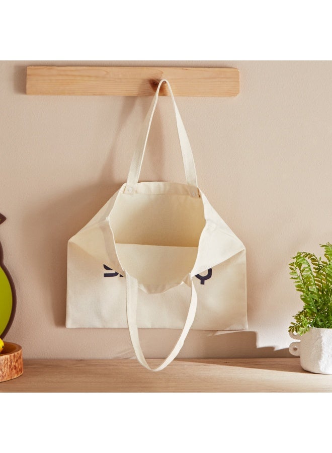 Home Box Snoopy Peanut Cotton Canvas Shopping Bag - 34x39 cm  - Image 2