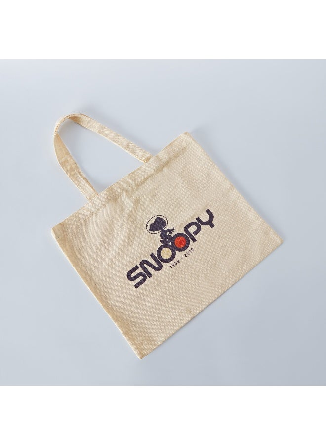 Home Box Snoopy Peanut Cotton Canvas Shopping Bag - 34x39 cm  - Image 4