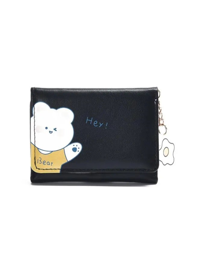 The Black Pearl Accessories Leather Flip Wallet & Card Holder with Multiple Pockets - Black - Image 3