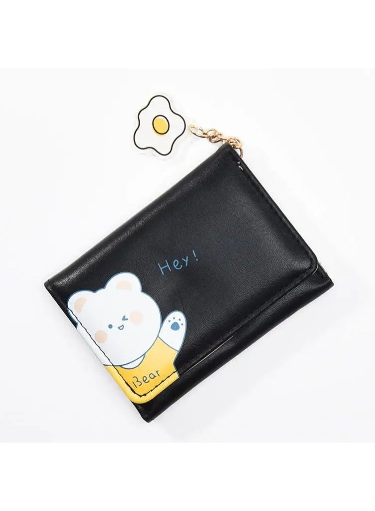 The Black Pearl Accessories Leather Flip Wallet & Card Holder with Multiple Pockets - Black - Image 1