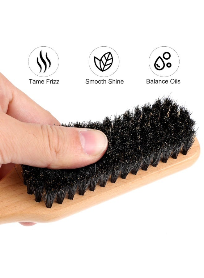 olayks 1 Pcs Unisex Beech Wood Hair Comb, Thick Boar Bristles with Beech Handle, Professional Hairstyling Brush for Parting, Backcombing, Sectioning, Edge Control and Taming Flyaways - Image 2