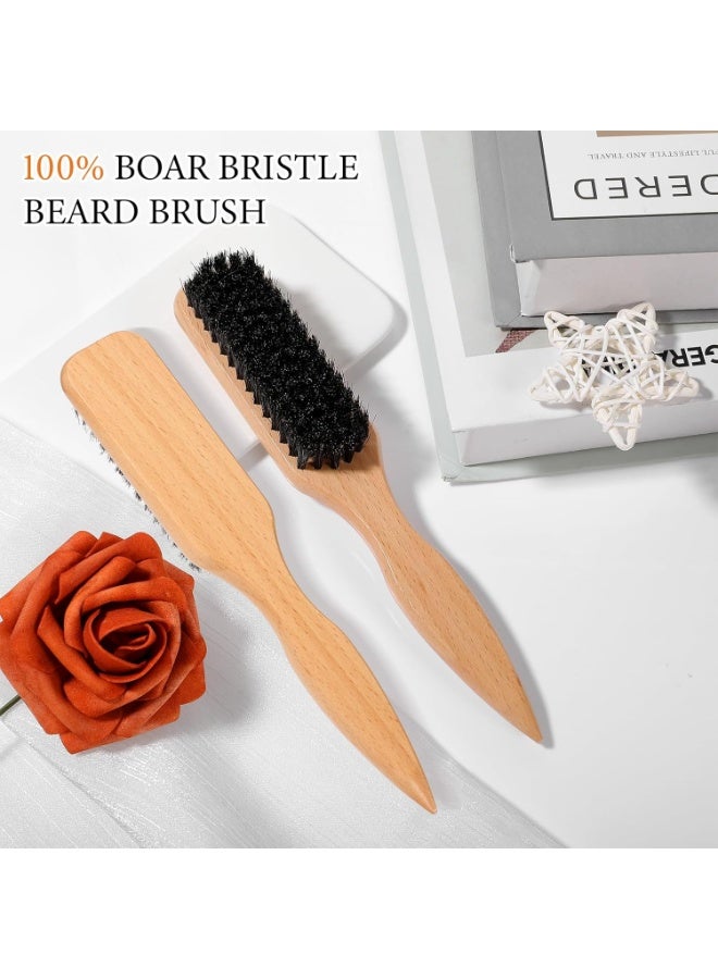 olayks 1 Pcs Unisex Beech Wood Hair Comb, Thick Boar Bristles with Beech Handle, Professional Hairstyling Brush for Parting, Backcombing, Sectioning, Edge Control and Taming Flyaways - Image 3