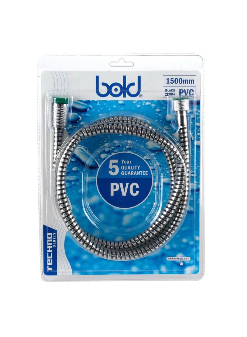 Bold Black Zebra PVC Shower Hose 150 cm