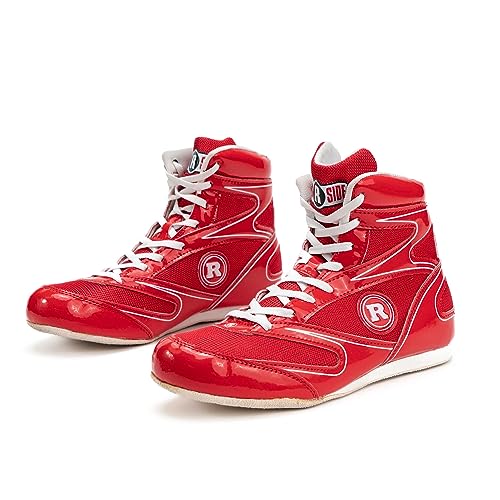 Ringside Diablo Boxing Shoes, Low-Top Ankle Shoes for Men and Women, Shoes in Synthetic Leather Finish, Ideal for Boxing, Wrestling and More, Red, Size 8 - Image 2