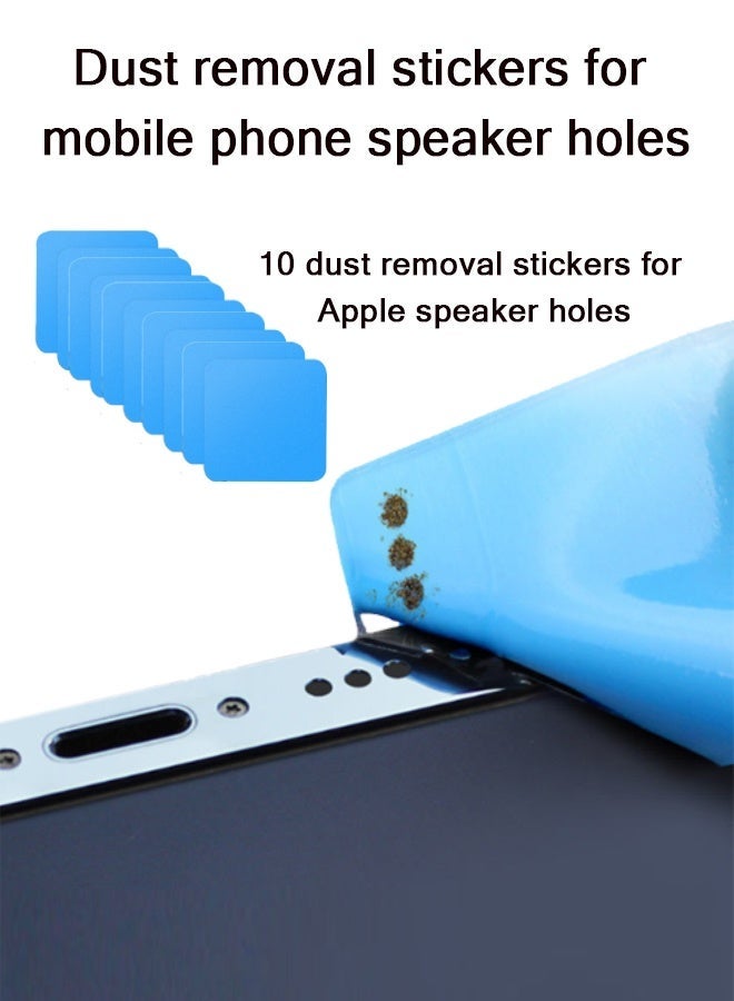 10 قطع أداة متعددة الاستخدامات لإزالة الغبار - تزيل الغبار العالق من شبكة السماعات، ومنفذ الشاحن، والجاك، والفجوات الإلكترونية لتحقيق صوت صافٍ كالبلور، وإصلاح الصوت المكتوم للهاتف - Image 1