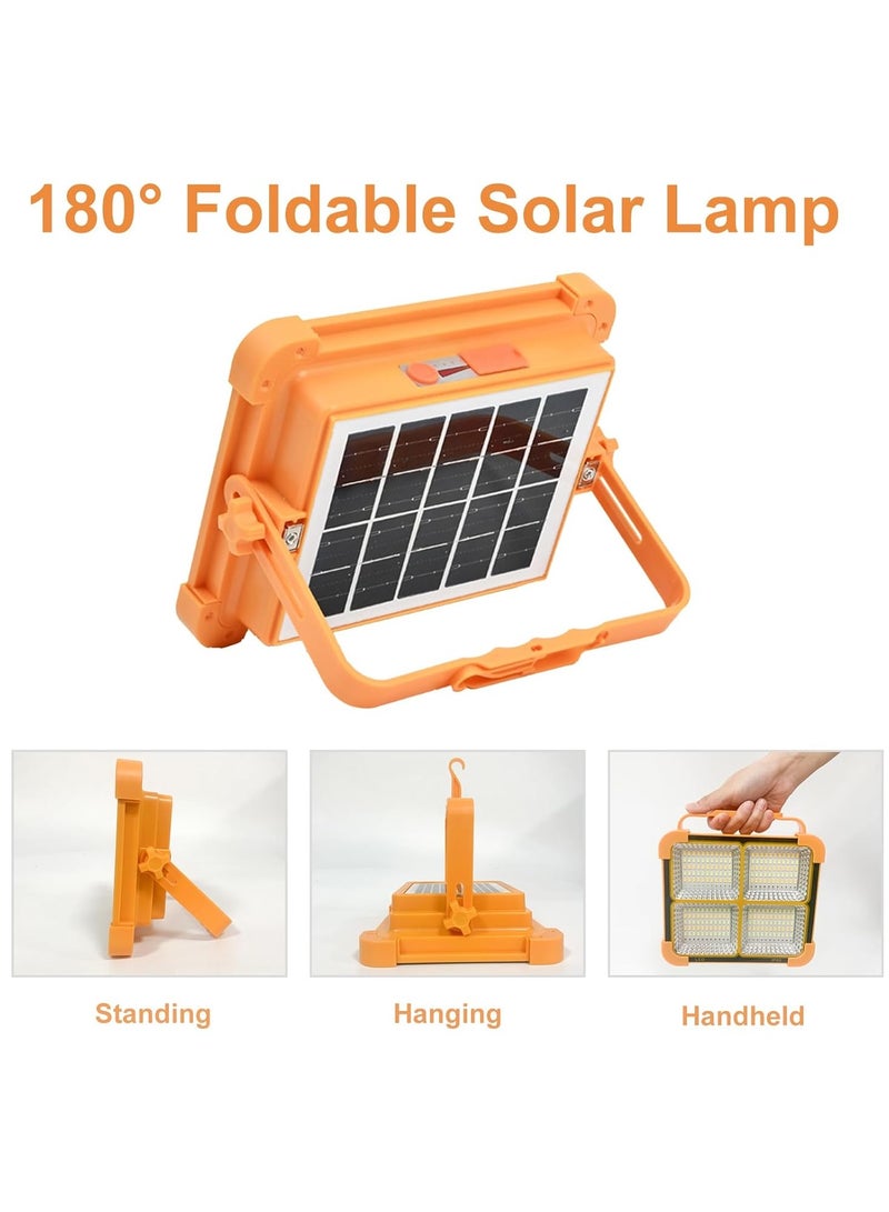 Portable LED Work Solar Flood Light With Solar Powered And USB Battery Rechargeable 5 Modes For Camping Hurricane Garage Fishing And Emergency - Image 3