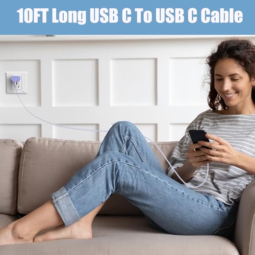 DiHines USB C Charger,25W Super Fast Charging Block Phone Charger Android &Fast Charger Type C 10Ft Cable Cord for Samsung Galaxy S26/S25/S24/S24+/S24 Ultra/S23/S23+/S23Ultra/S22/S22+/S22Ultra/S21/S20/Note 20 - Image 3
