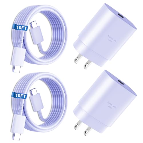 DiHines USB C Charger,25W Super Fast Charging Block Phone Charger Android &Fast Charger Type C 10Ft Cable Cord for Samsung Galaxy S26/S25/S24/S24+/S24 Ultra/S23/S23+/S23Ultra/S22/S22+/S22Ultra/S21/S20/Note 20 - Image 1