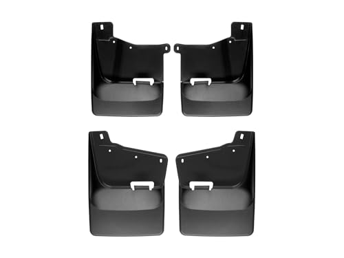 WeatherTech Custom No Drill Splash Guard MudFlaps for Chevrolet Silverado 2500HD3500HD Silverado 2500HD3500HD Front Rear Set 110118120118 Black - Image 1