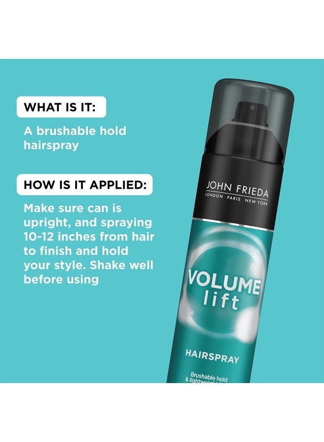 John Frieda Volume Lift Hairspray for Fine or Flat Hair Safe for Color-Treated Hair Volumizing Hair Nourishing Spray with Air-Silk Technology 10 Ounces  - Image 5