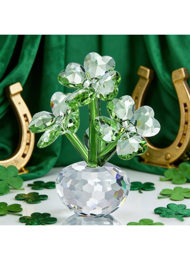 QFkris Crystal Flower Dreams Four-Leaf Clover Figurine Collectibles Crystal Ornament - Image 2