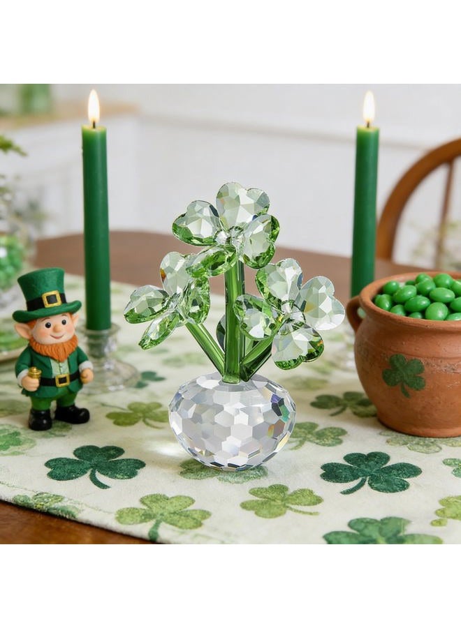 QFkris Crystal Flower Dreams Four-Leaf Clover Figurine Collectibles Crystal Ornament - Image 4