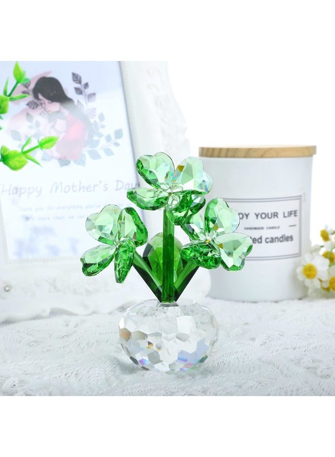 QFkris Crystal Flower Dreams Four-Leaf Clover Figurine Collectibles Crystal Ornament - Image 5