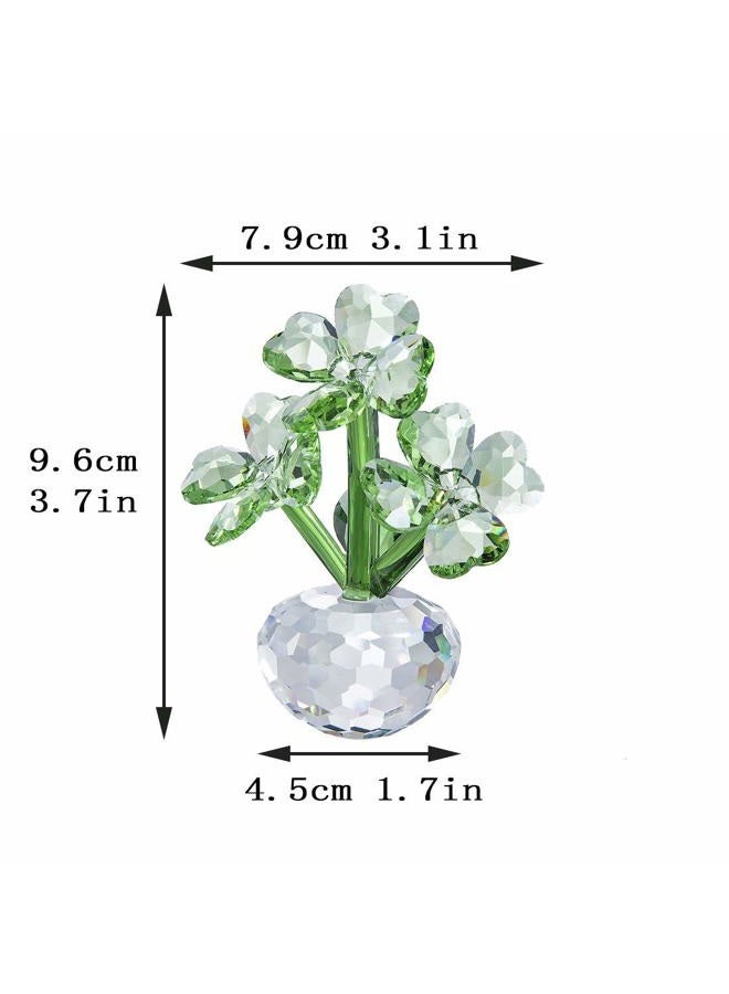 QFkris Crystal Flower Dreams Four-Leaf Clover Figurine Collectibles Crystal Ornament - Image 3