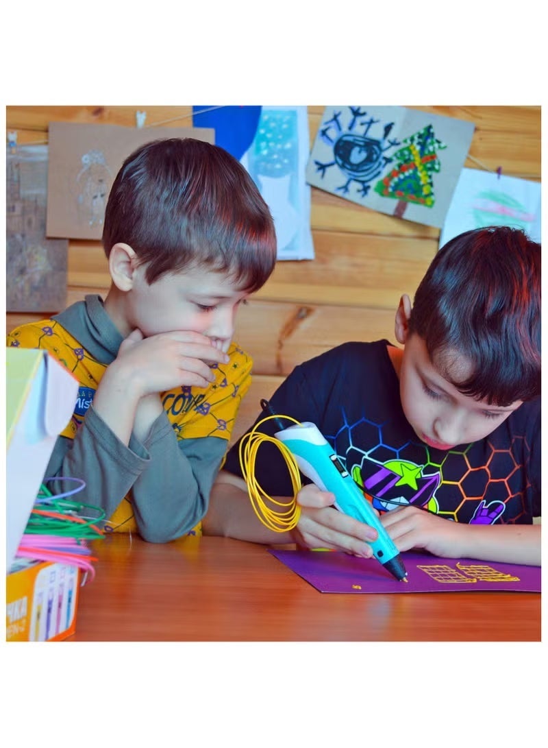 مجموعة أقلام طابعة ثلاثية الأبعاد للأطفال والكبار، قلم طابعة ثلاثية الأبعاد بثلاثة ألوان من خيوط PLA بقطر 1.75 مم، كل لون بطول 3 أمتار - Image 4