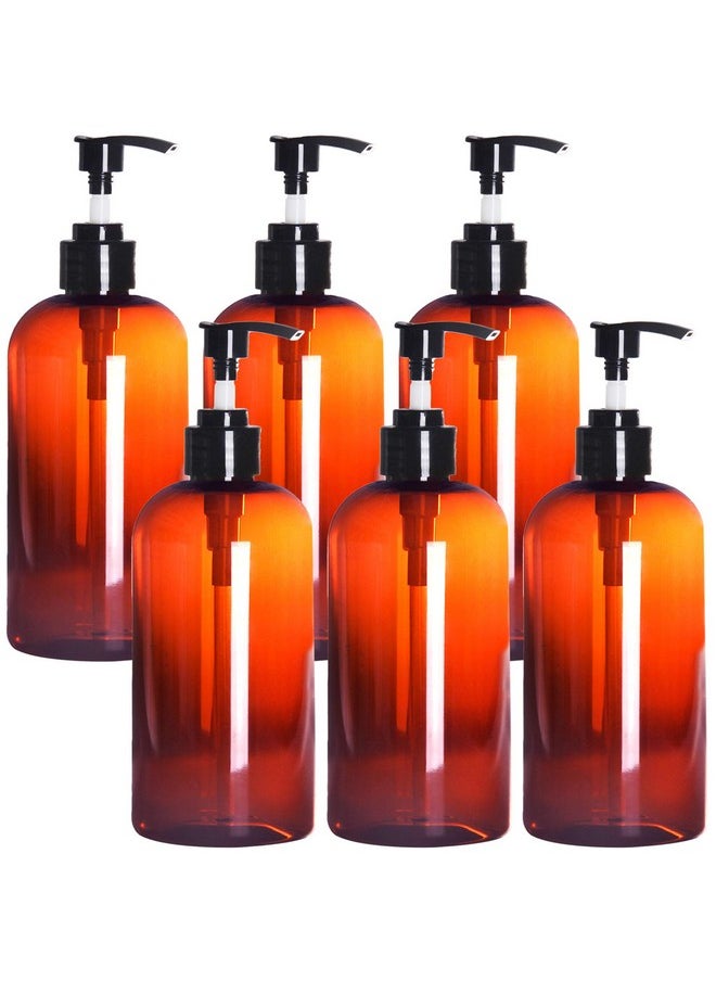 6 Pack Amber Plastic Pump Bottlesrefillable Plastic Pump Bottles For Dispensing Lotionsshampooshand Sanitizer And More (12 Ounce) - pzsku/Z9F356D61ED0A9AB17E00Z/45/_/1706506547/08a53393-7f43-4942-8b5f-5b343bc93158