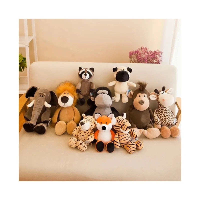 Y&D Forest & Jungle Stuffed Animal Toys – Plush Lion, Giraffe, Monkey, and Tiger – Soft Cuddly Zoo Animals for Kids - Image 2
