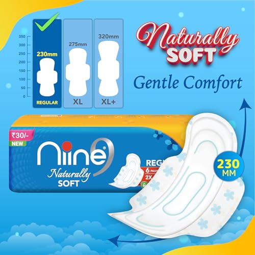 NIINE Naturally Soft Regular Sanitary Napkins for women (Pack of 6) 108 Pads - Image 5
