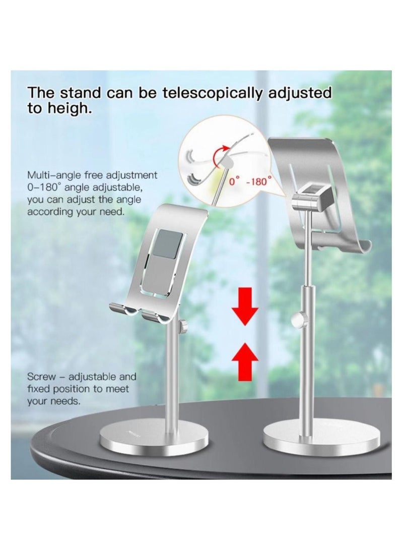 Yesido Phone Stand, Aluminium Alloy Stable Tablet Holder Silver Practical Foldable for Living Room for Office for Home - Image 3