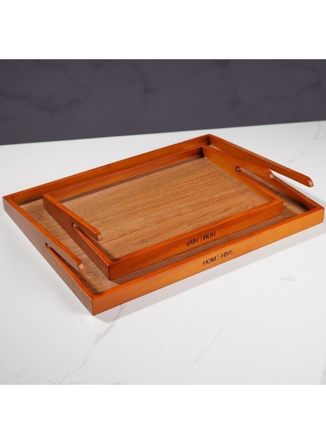 HomeHive Set of 2 Nature Edge Tray Brown - Image 1